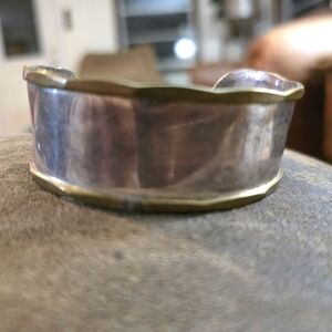 Sterling Silver & Brass Cuff Made in Mexico 92.5